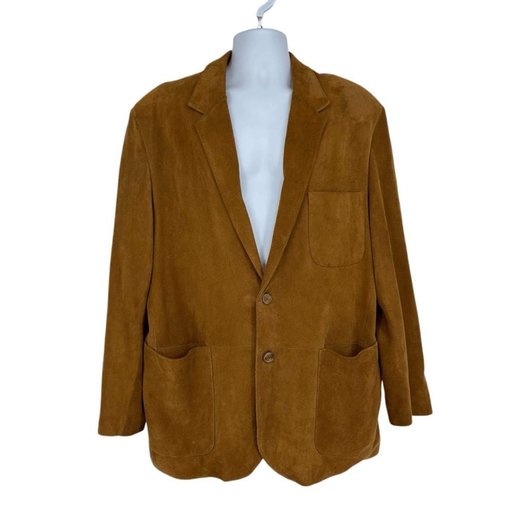 Vintage Men’s Sport Coat Nubuck Suede SOFT Jacket Size 44R Camel Neutral Preppy